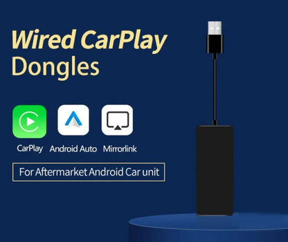 Belro Carplay and Android Auto adapter connected to car infotainment screen, compatible with all car brands for seamless smartphone integration.