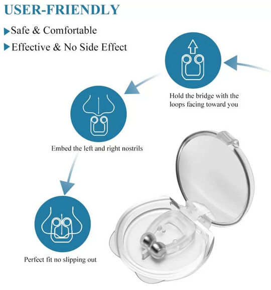 Belro Snore Stopper Magnetic Nose Clips, 2-piece set, designed to reduce snoring and improve sleep comfort.