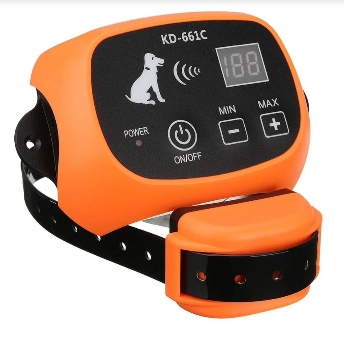 Wireless electric dog fence with shock collar from Belro, showing setup and control interface on a digital screen.