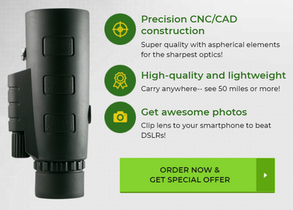 Starscope HD Monocular by Belro featuring high power magnification, smartphone holder, tripod, and waterproof design for outdoor viewing.