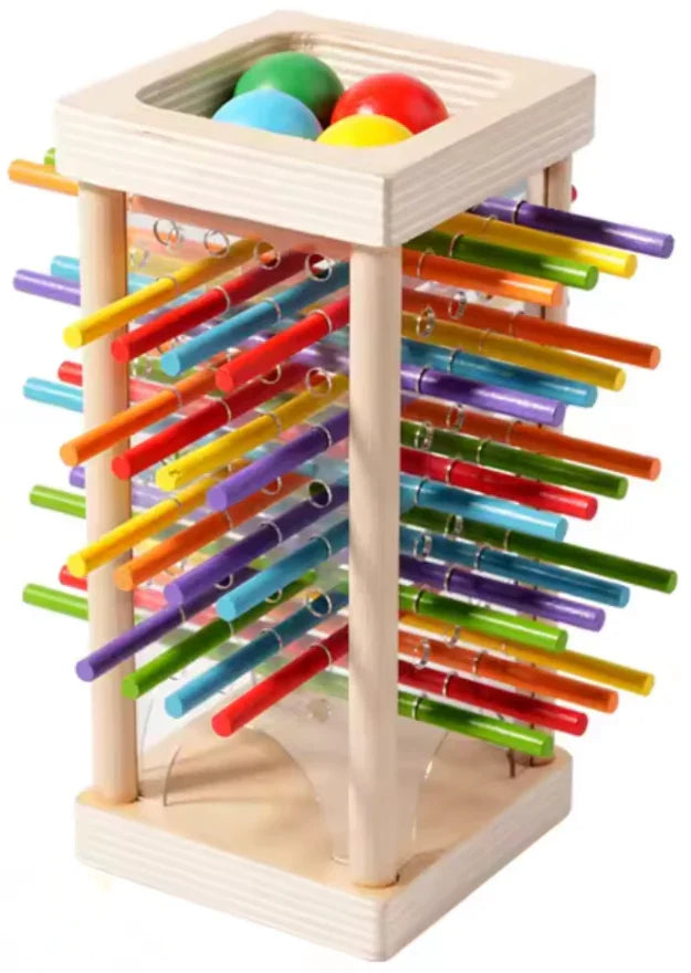 Mivoza Wooden Stacking Tower Game for children age 3+, featuring colorful wooden blocks for fine motor skills development.