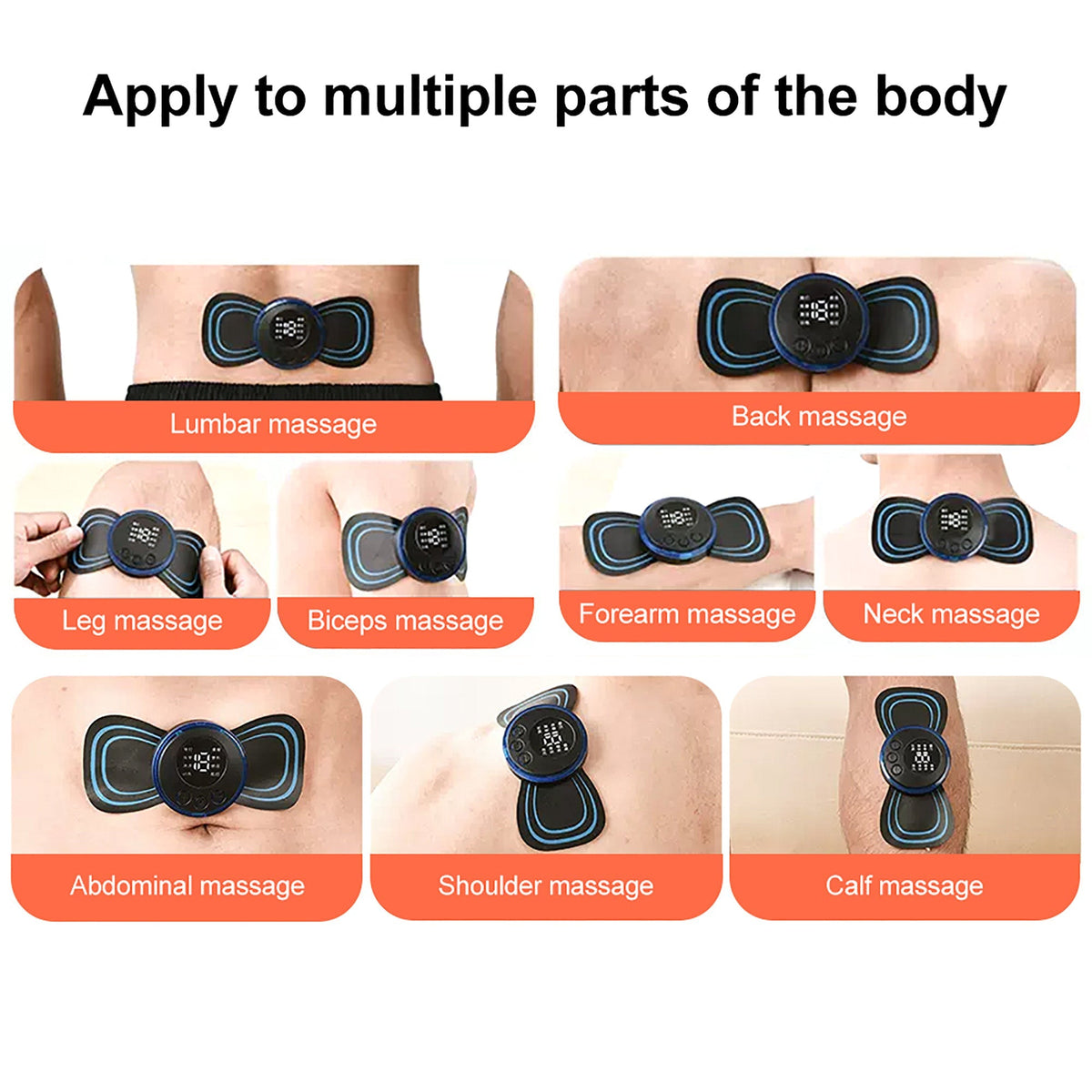 Belro Electric EMS Neck Massager with adjustable straps and control panel for targeted muscle relief and relaxation.