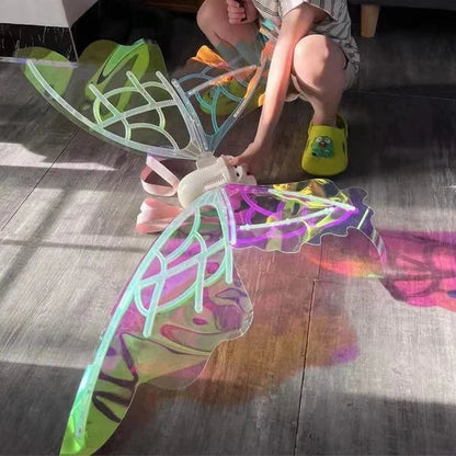 Colorful LED fairy wings costume for kids and adults by Belro, featuring vibrant light-up wings for costumes and dress-up.