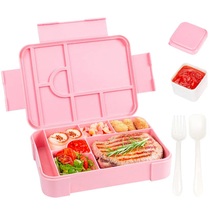 DecorsDeluxe Bento lunch box with 7 compartments, 1330ml capacity, leak-proof design, includes cutlery for packed meals
