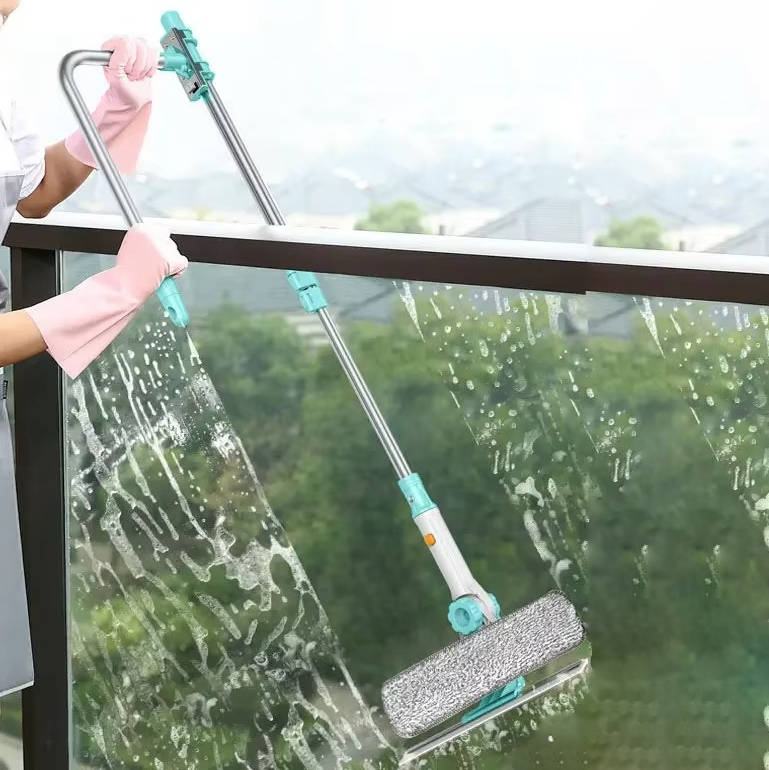 Belro long handle window cleaner brush for outdoor use, with a sturdy handle and soft bristles for cleaning windows easily.