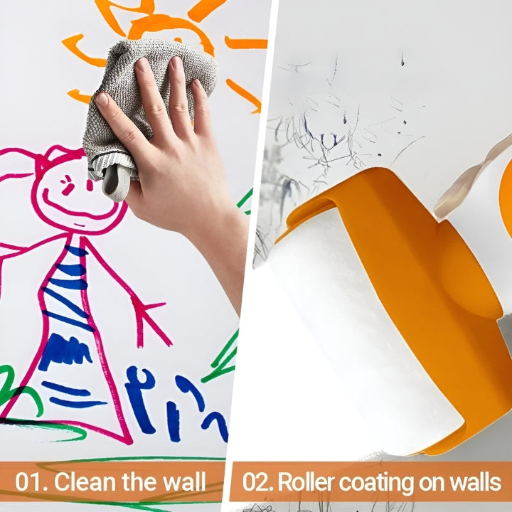 Belro wall repair roller paint brush, 500g, used for seamless wall painting and patching in home renovation projects.