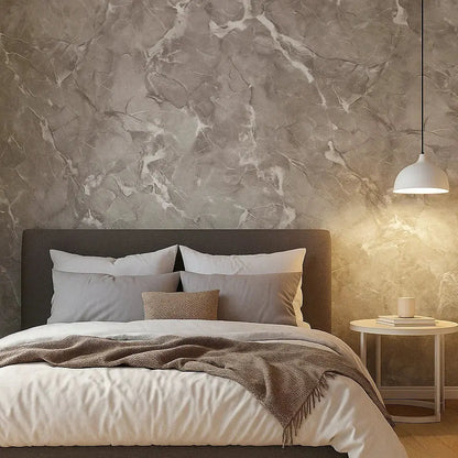 Self-adhesive marble decorative film by Mivoza, modern peel-and-stick surface cover for kitchen countertops, 40x300cm.