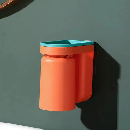 Mivoza wall-mounted adhesive toothbrush holder for bathroom, easy to install, keeps toothbrushes organized without drilling.