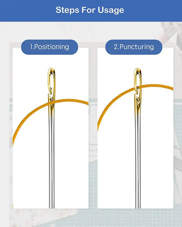 Belro self-threading sewing needles for men’s clothing, featuring easy-to-use design and durable steel construction.