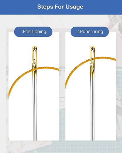 Belro self-threading sewing needles for men’s clothing, featuring easy-to-use design and durable steel construction.