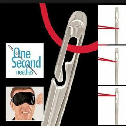 Belro self-threading sewing needles for men's clothing, featuring easy-to-use design and sharp points for precise sewing tasks.