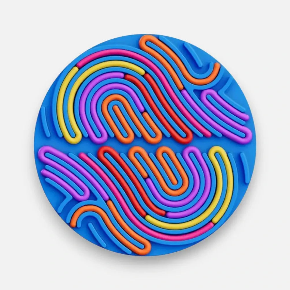 Mivoza sensory activity board made of silicone with tactile features, designed for relaxation and anxiety relief through sensory play.
