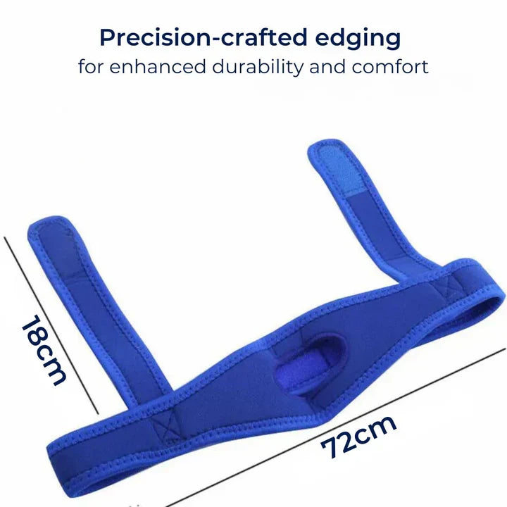 Belro SilentRest full head chin strap for snoring relief and sleep apnea support, designed for comfortable all-night use.