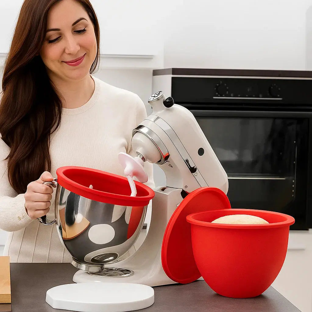 Mivoza silicone stand mixer bowl insert with non-stick surface, easy to clean, ideal for baking and kitchen convenience.