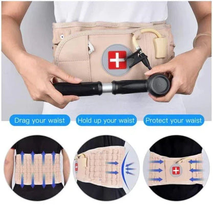 Belro back pain relief decompression belt with adjustable suspenders, designed for support and comfort during use