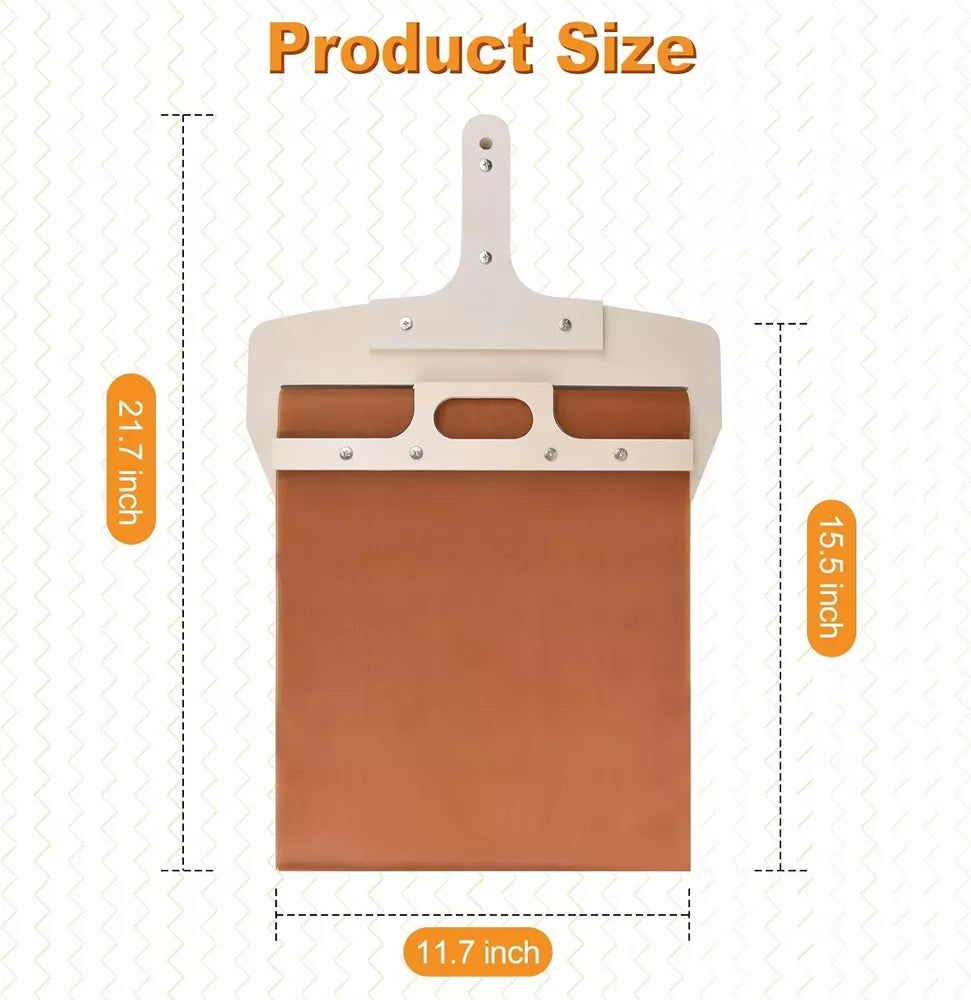 Belro sliding pizza peel with non-stick surface and handle for easy transfer and serving pizza in the kitchen.