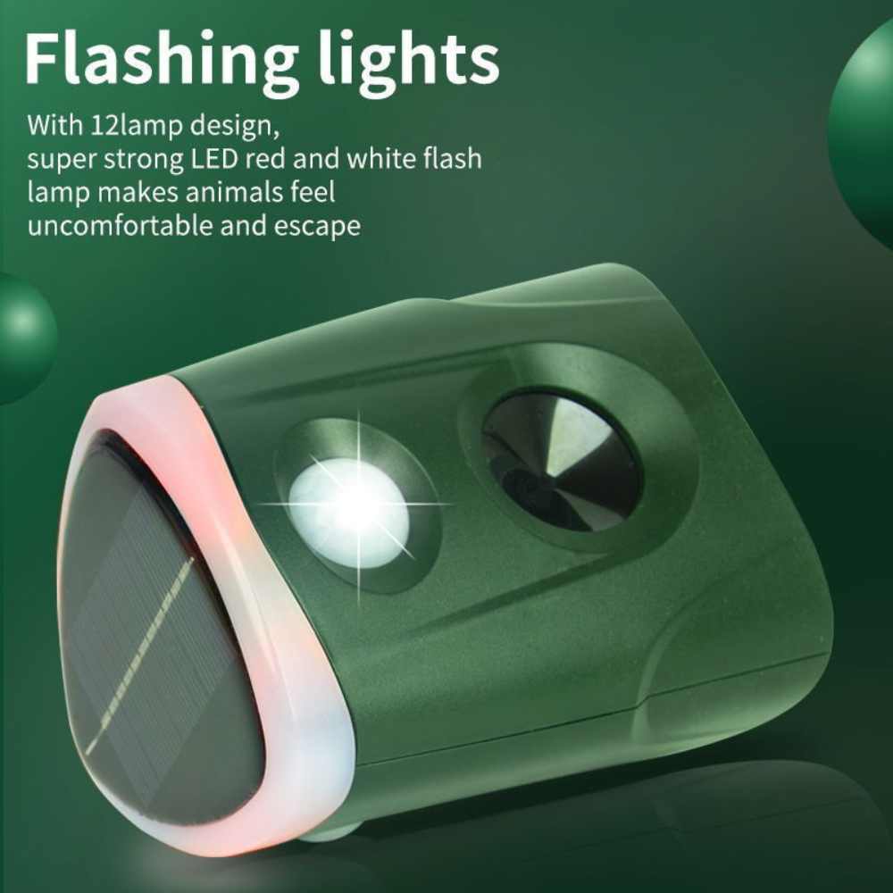 Belro 360° Animal Repellent Deterrent 3 in 1 for outdoor pest control, with a sleek design and motion sensor technology.