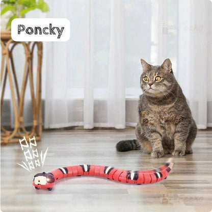 Belro smart sensor interactive snake toy for cats, featuring a colorful, flexible snake design with motion sensors for feline play.