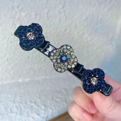 Belro sparkling crystal stone braided hair clips, elegant hair accessories with shimmering stones and intricate braid design.