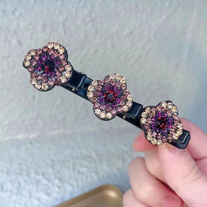 Belro sparkling crystal stone braided hair clips, decorative hair accessories with shimmering stones and braided design.
