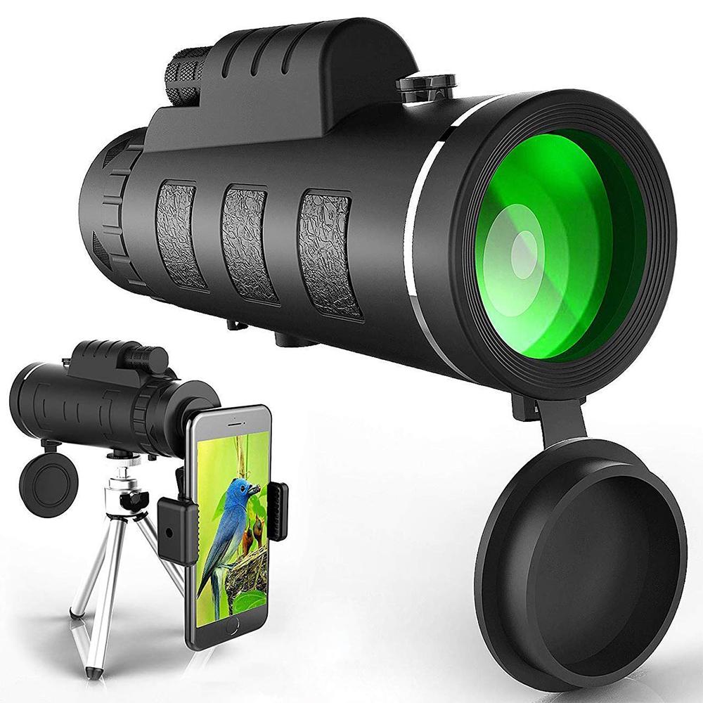 Starscope HD Monocular by Belro featuring high-power lens, smartphone holder, tripod, and waterproof design for outdoor viewing.