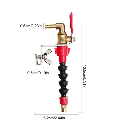 Mivoza water spray cooling device for cutting machines, ideal for dust control and precise cuts with grinders and workshop tools.