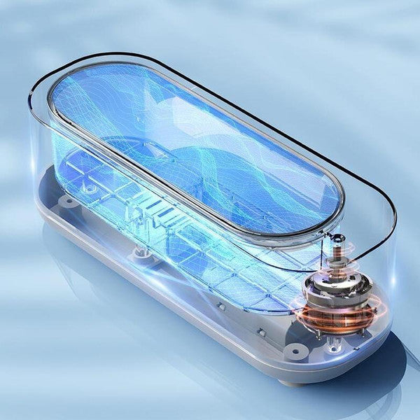 Belro portable ultrasonic jewelry cleaner with stainless steel basin and digital control panel for effective cleaning.