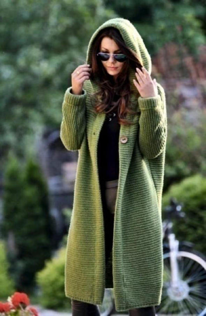 Belro automotive long cardigan displaying a sleek, tailored design with detailed stitching and a button-up front.