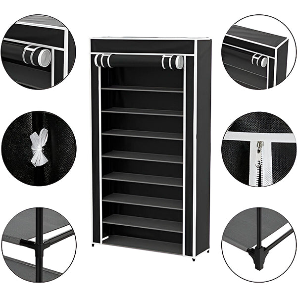 Belro space-saving shoe rack for footwear storage, featuring multiple tiers for organized shoe display and compact design.