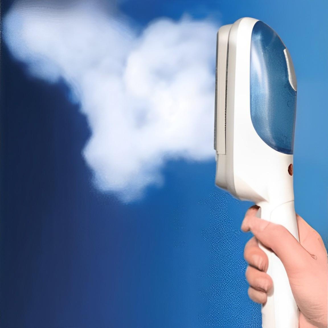 Belro portable steam steamer for men, compact clothing steamer with a sleek design, ideal for quick wrinkle removal.