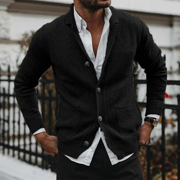 Belro plain automotive cardigan with pockets, featuring a comfortable fit and practical design, shown in a neutral color.