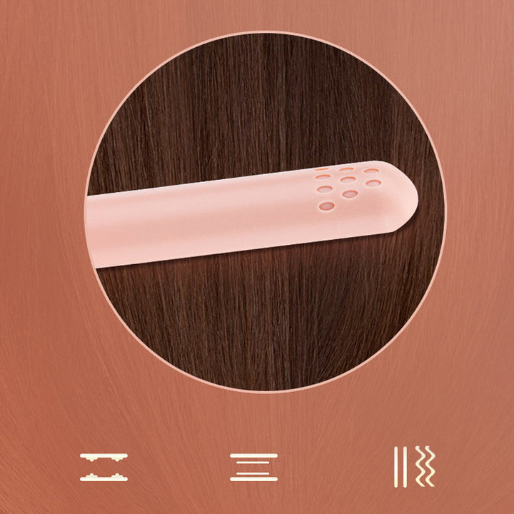 Belro 2-in-1 hair styler with sleek black handle and ceramic curling plates, ready for styling and curling hair.