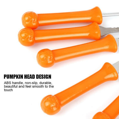 Belro stainless steel pumpkin cutting set with automotive-style tools for precise and efficient pumpkin carving.
