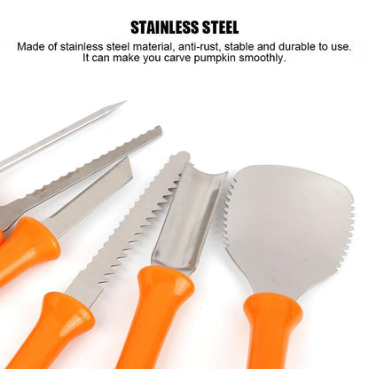 Belro pumpkin cutting set with stainless steel tools, automotive-themed, featuring sharp blades for precise pumpkin carving.