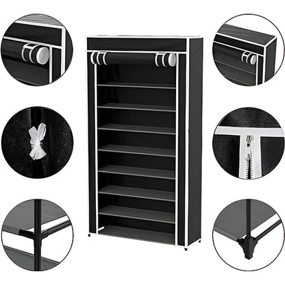 Belro space-saving shoe rack for footwear storage, featuring multiple tiers for organized shoe display.