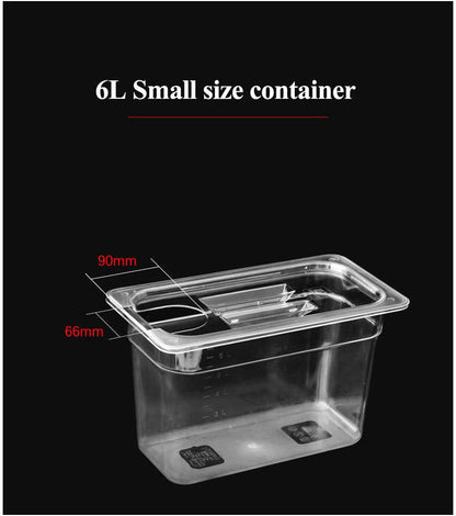 Belro sous vide container for precise food storage and cooking, featuring a clear, durable design for kitchen use.