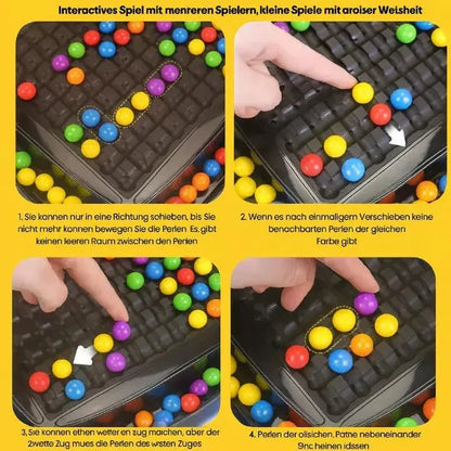 Mivoza marble strategy board game for two players, featuring colorful marbles and a wooden game board for family concentration fun.