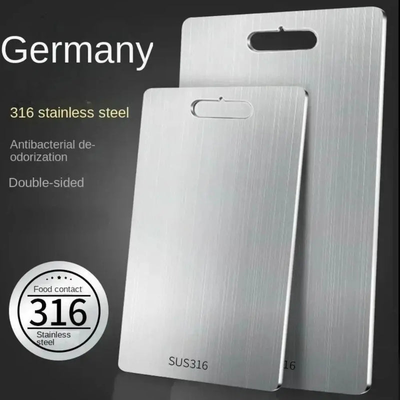 Belro titanium kitchen chopping board, stainless steel, antibacterial, mildew-proof, ideal for kneading dough and food prep.