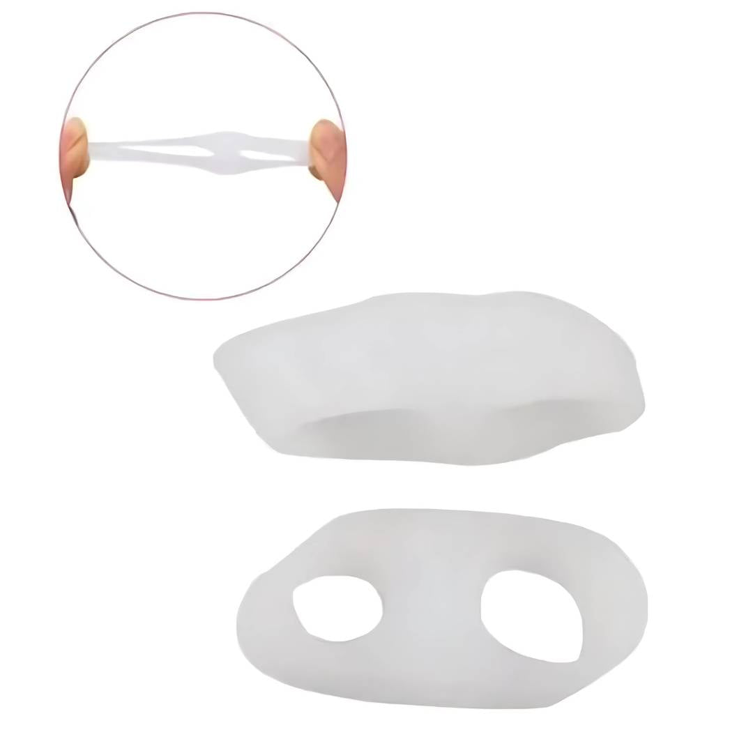 Bowlift Orthopedic toe spacers with gel for bunion correction, toe alignment, and pain relief, shown on toes for comfort.