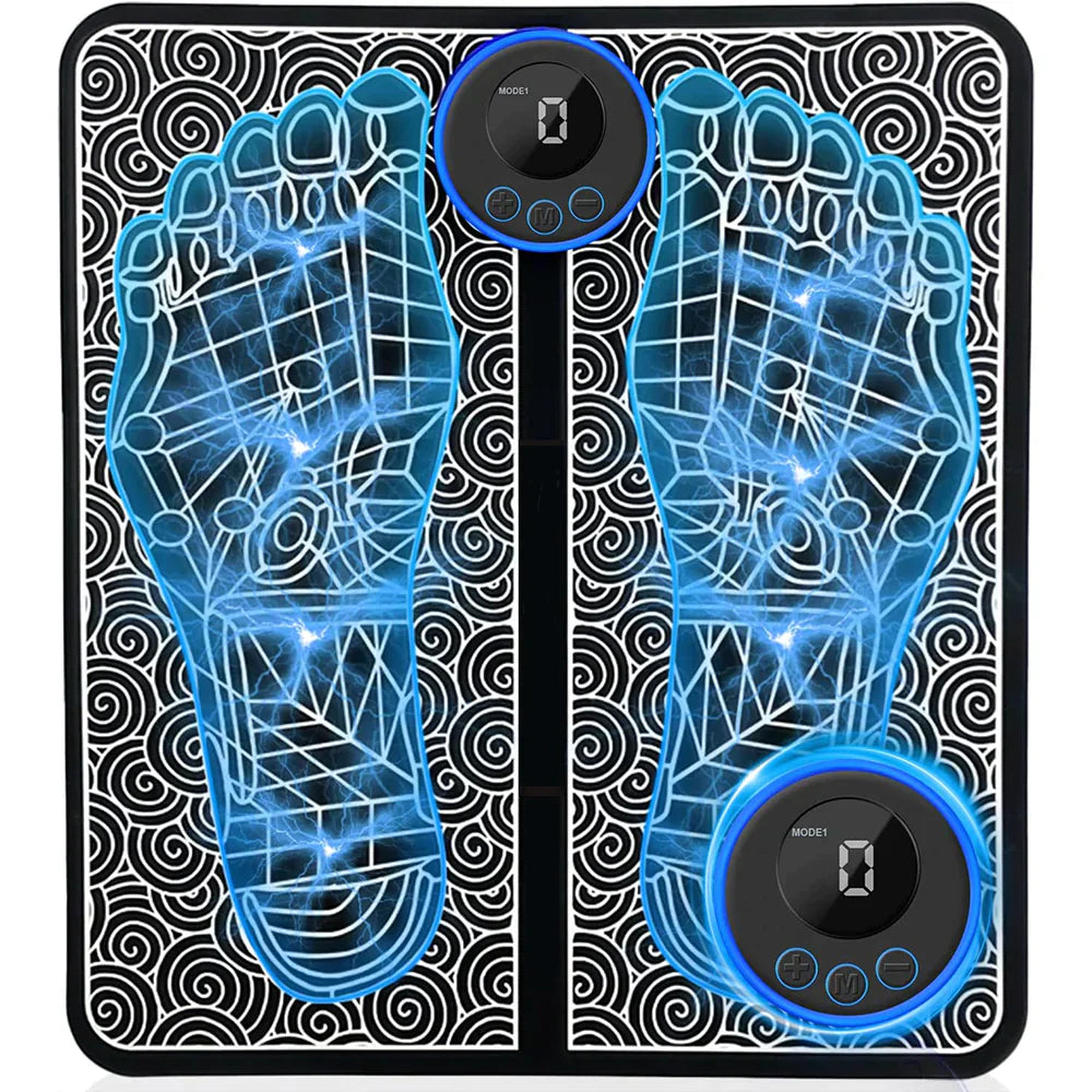 Belro rechargeable heated foot massager with control panel and cushioned foot pads for relaxing massage therapy.