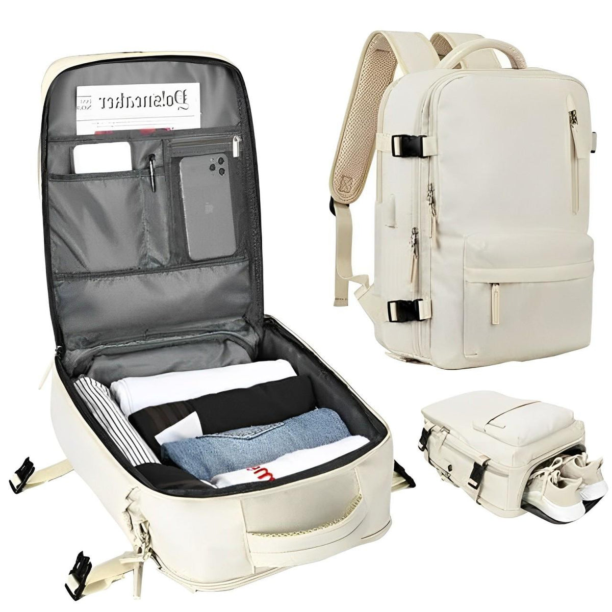 Belro women's travel backpack with multiple compartments, adjustable straps, and durable fabric, ideal for travel and daily use.