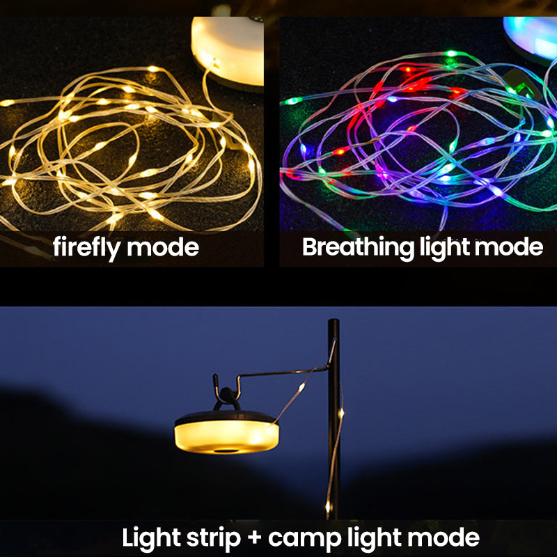 Belro waterproof portable string of outdoor lantern lights, stowable and suitable for camping or outdoor decoration.