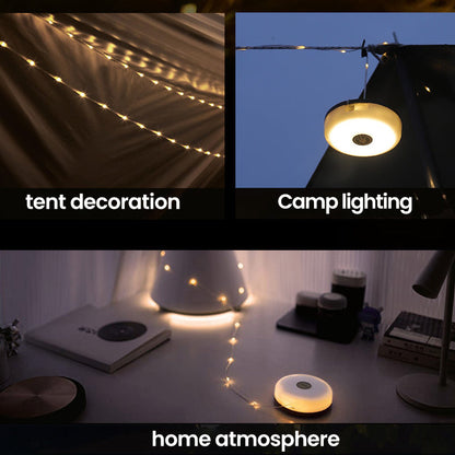 Belro waterproof portable string of lights with lantern-style design, suitable for outdoor use and easy to stow.