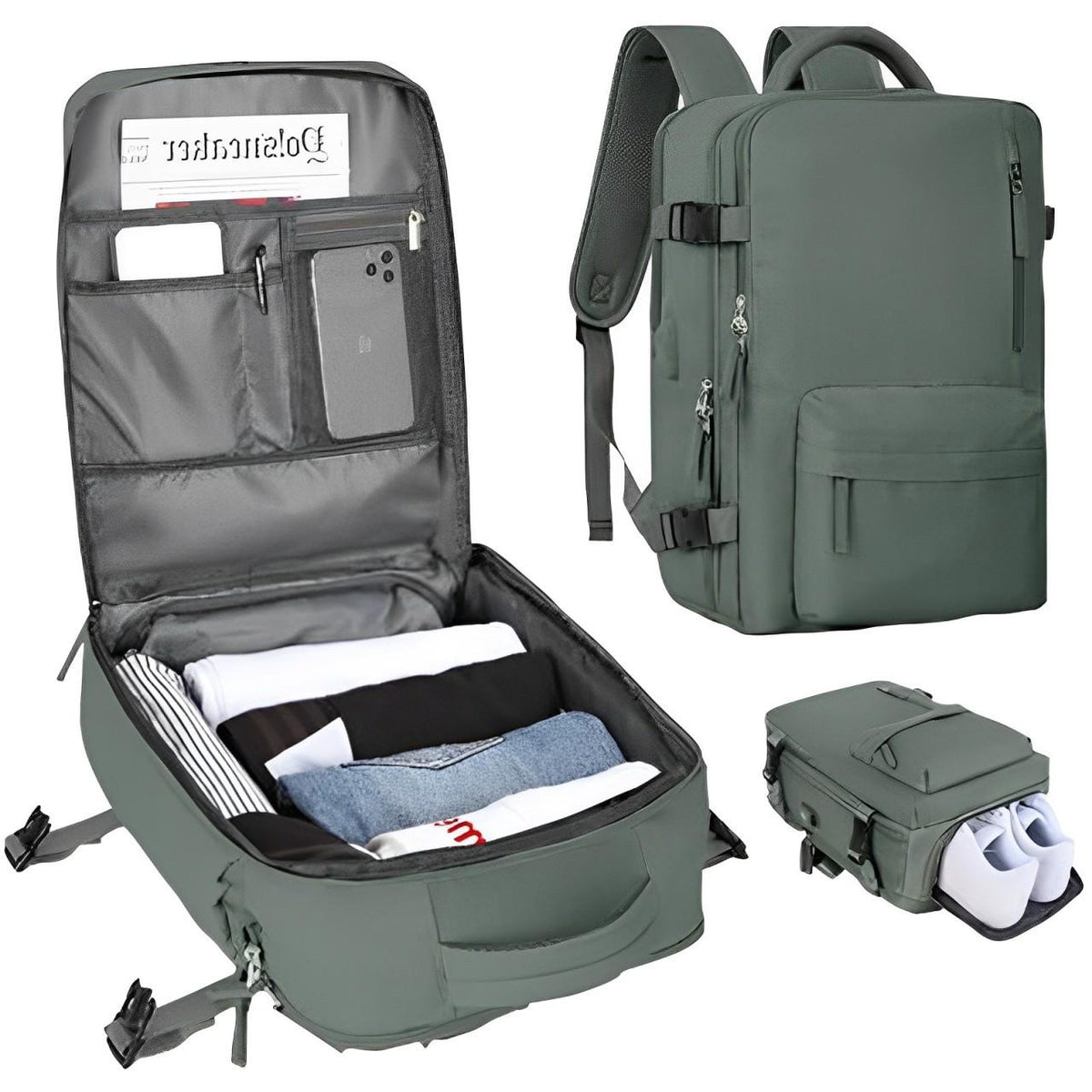 Belro women's travel backpack with multiple compartments, padded straps, and durable fabric for comfortable, organized travel.