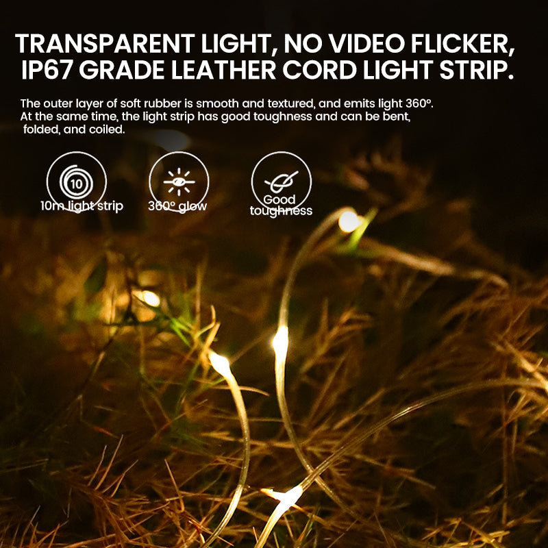 Belro waterproof portable string of outdoor lantern lights, stowable and suitable for camping or outdoor lighting.