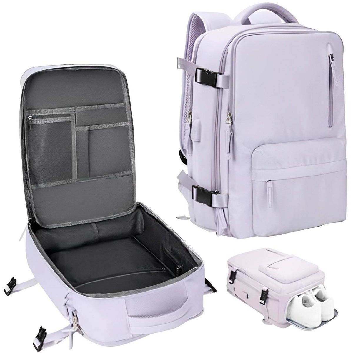 Belro women's travel backpack with multiple compartments and padded straps, ideal for comfortable, organized journeys.