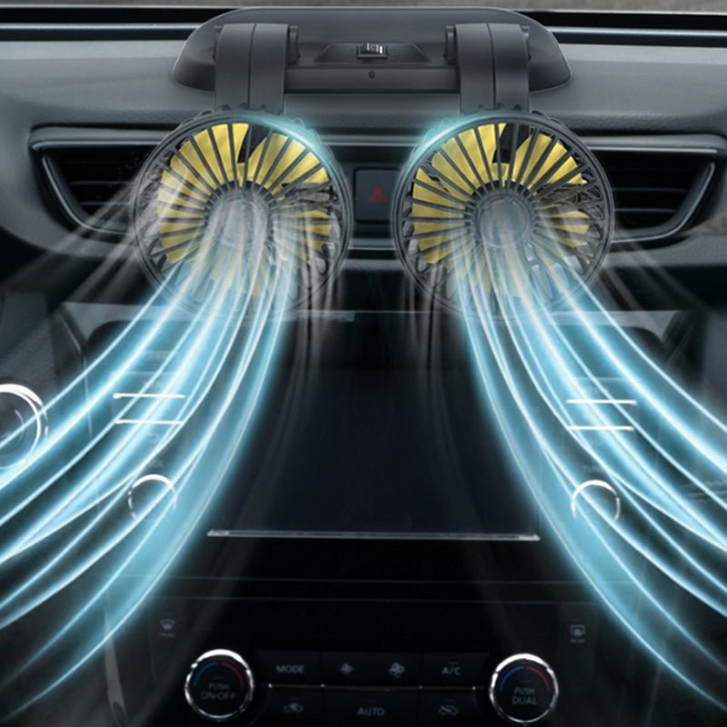 Belro cooling fan for cars, compact outdoor device with blades and control panel, providing fresh air during travel.
