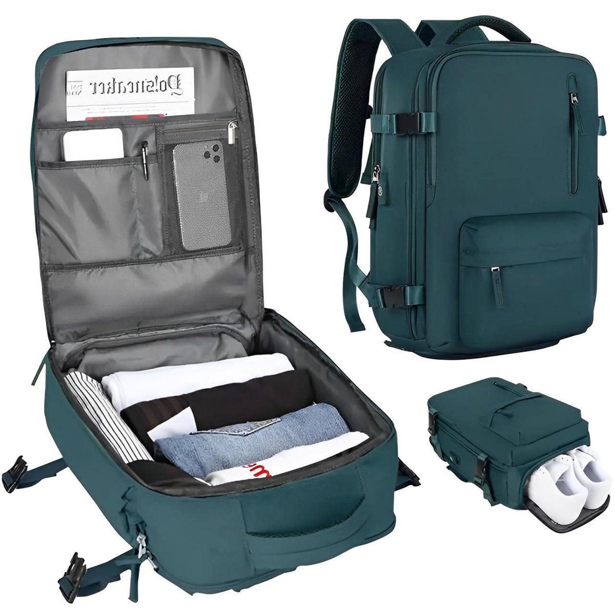 Belro women's travel backpack with multiple compartments and padded straps, designed for comfortable luggage and travel organization.