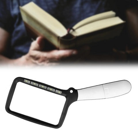 Belro reading magnifier with LED lighting, outdoor home & garden tool, featuring a handheld magnifier with built-in light for close-up viewing.