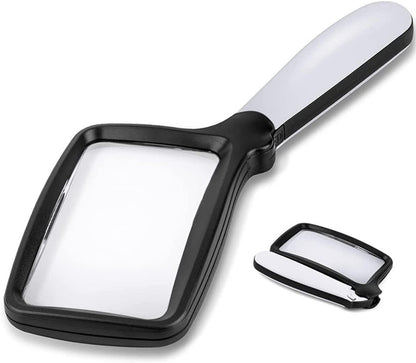 Belro reading magnifier with LED lighting, outdoor use, compact handheld design for detailed close-up viewing in home and garden.